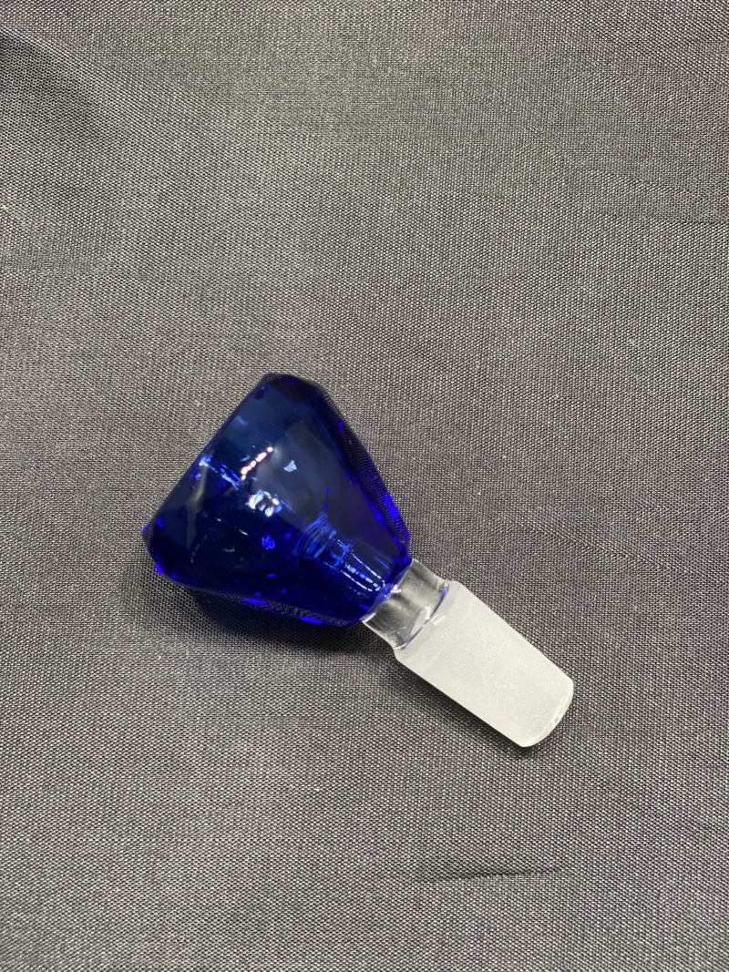 Glass Bowl Round Diamond Blue