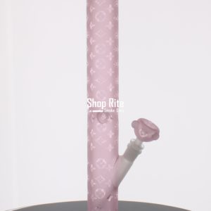 LV Themed Pink Straight Bong