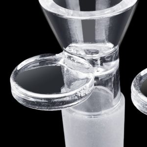 14mm Clear Slide Male Glass Bowl With Handle Funnel Type Bowl