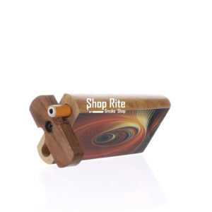 Wood Dugout Digger One Hitter Pipe Wood Stash Box with Ceramic One Hitter